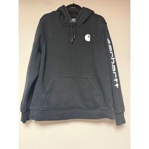 Carhartt Relaxed Fit Black Pullover Hoodie Mens XXL "Built to Serve and Protect"